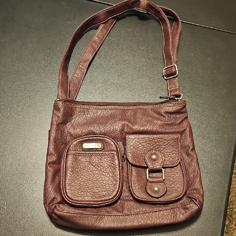 Rosetti Brown Crossbody Bag with Vintage Leather Finish - Picture 1 of 9